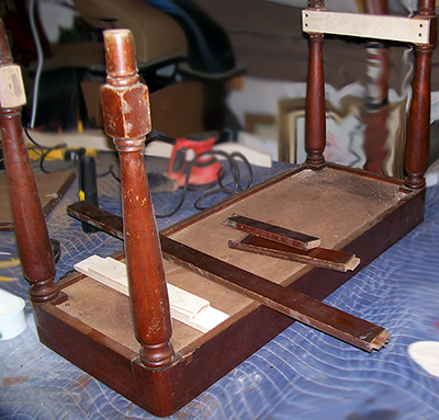 The bench experienced significant structural damage. The bench experienced significant structural damage.