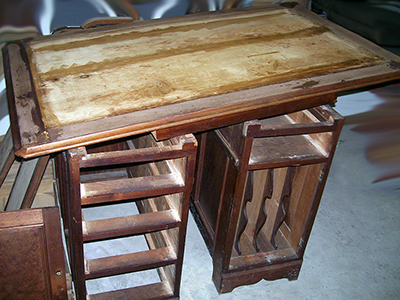 This desk is a family heirloom used in a doctor's home office.