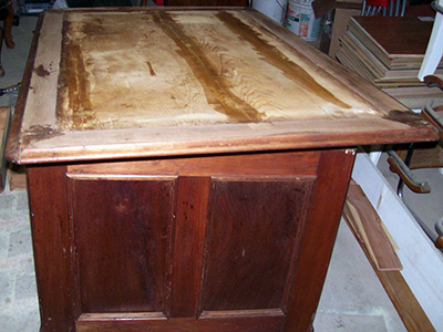 After years of use, the desk was in need of a complete restoration.
