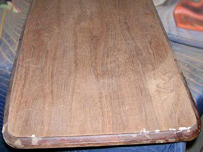Damage to the bench top finish was extensive.