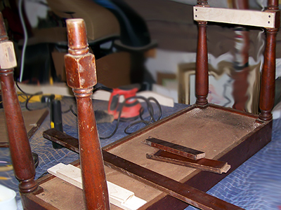 The bench experienced significant structural damage.
